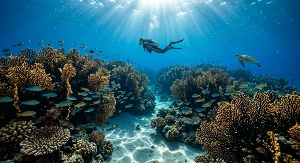 healthy coral reef ecosystem limasawa sustainable diving