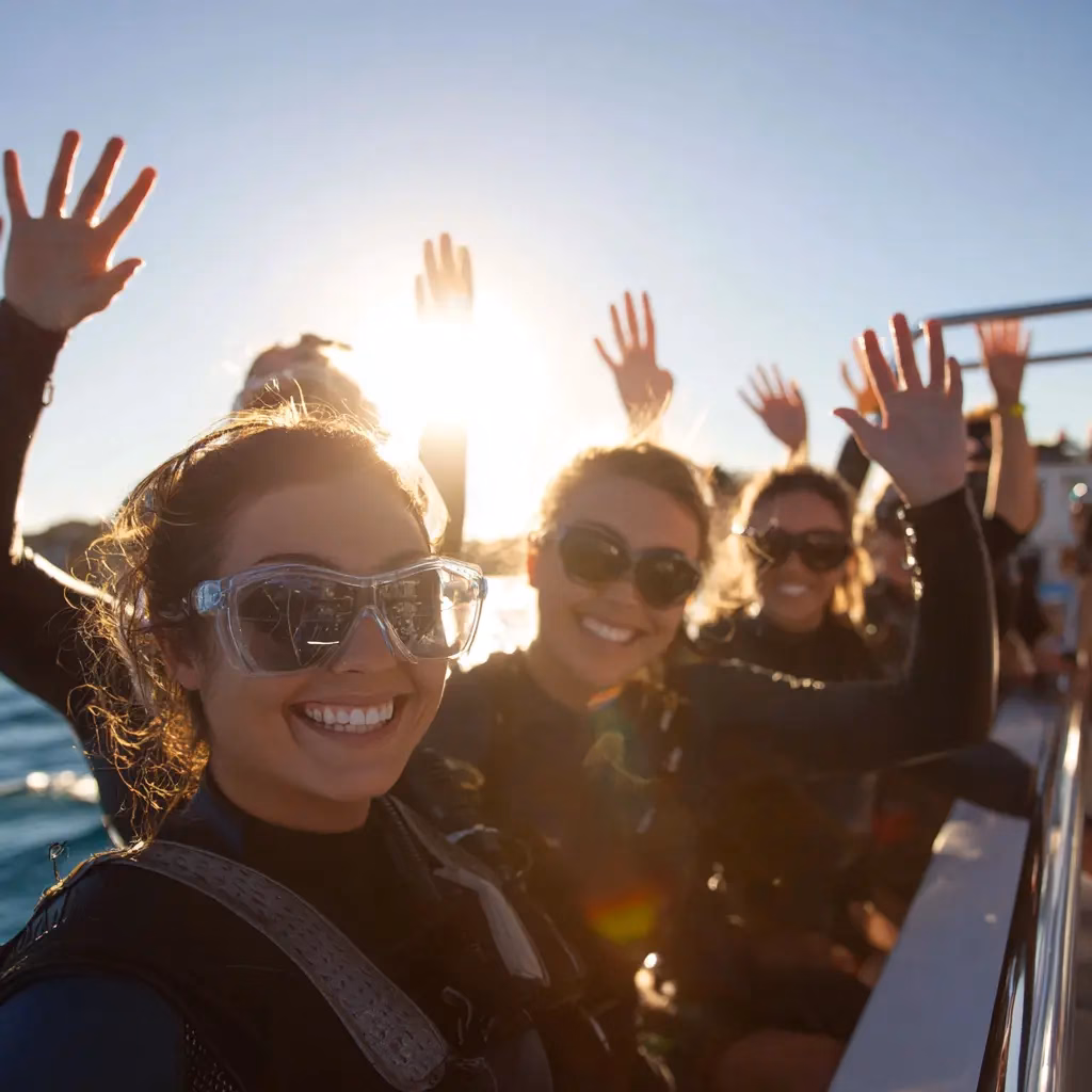 FAQs? More like fun aquatic questions; snorkel squad ready to answer with flippers on.
