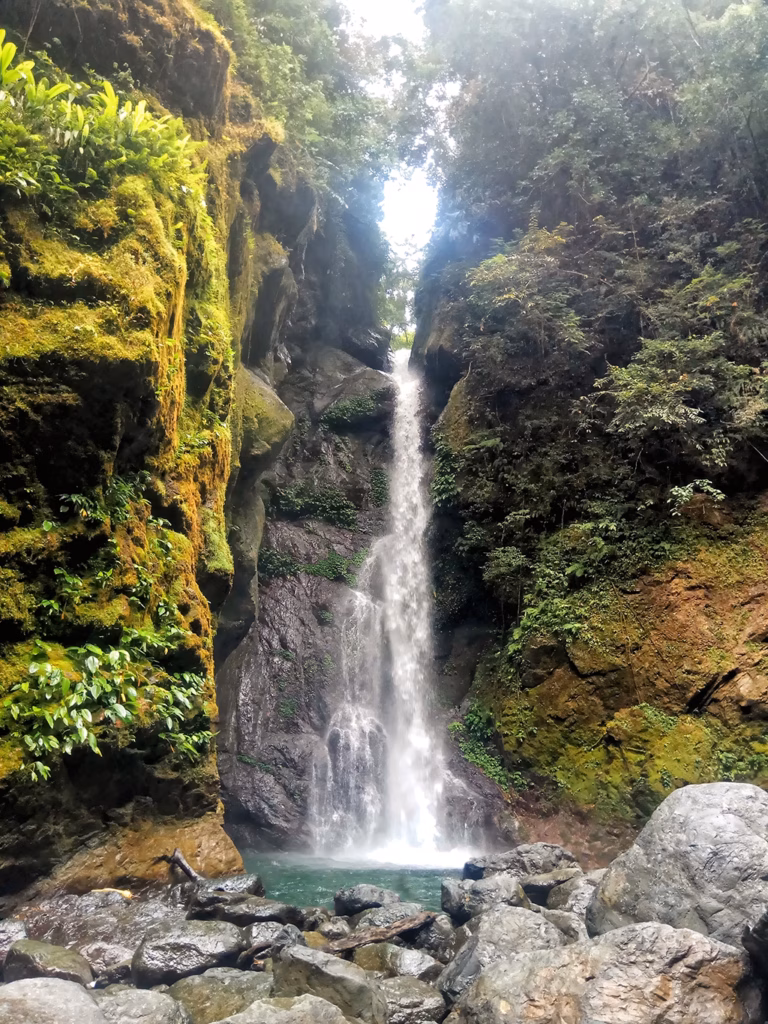 A close-up of the impressive Ditumabo Mother Falls. The surrounding scenery is spectacular!