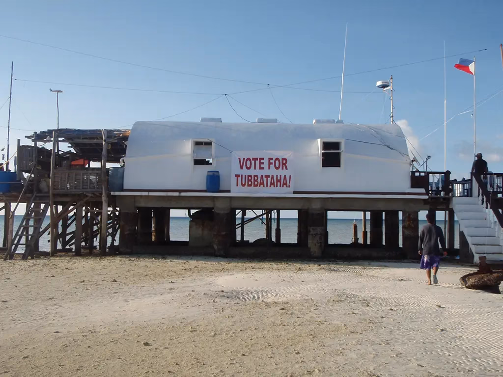 A building at the Tubbataha Reefs Natural Park.