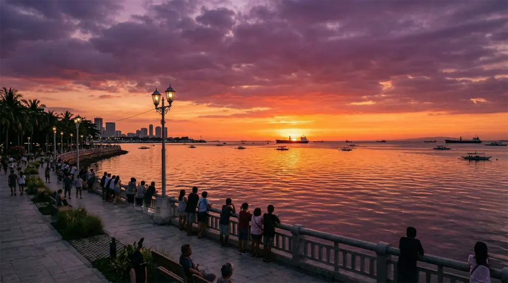 Picture of an amazing sunset over Manila Bay from the Baywalk