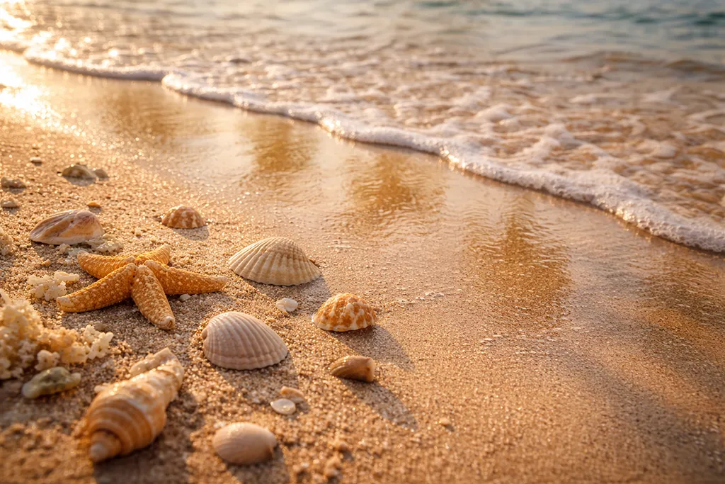 Gentle waves washing over sand on Danjugan Island shoreline.