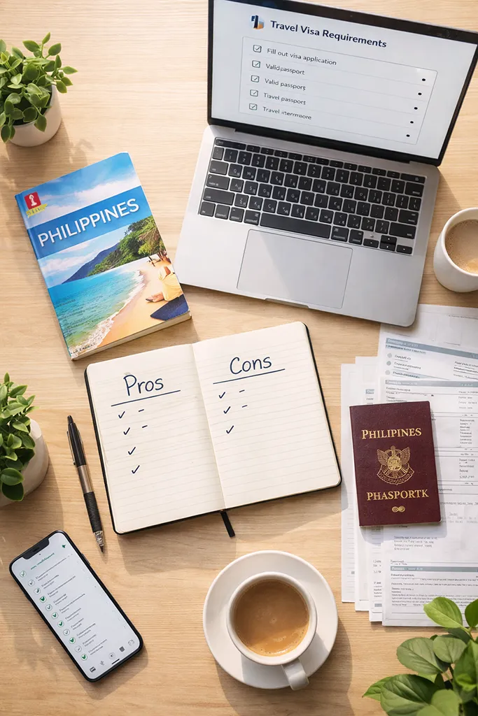 Planning checklist and research materials for moving to Philippines as digital nomad