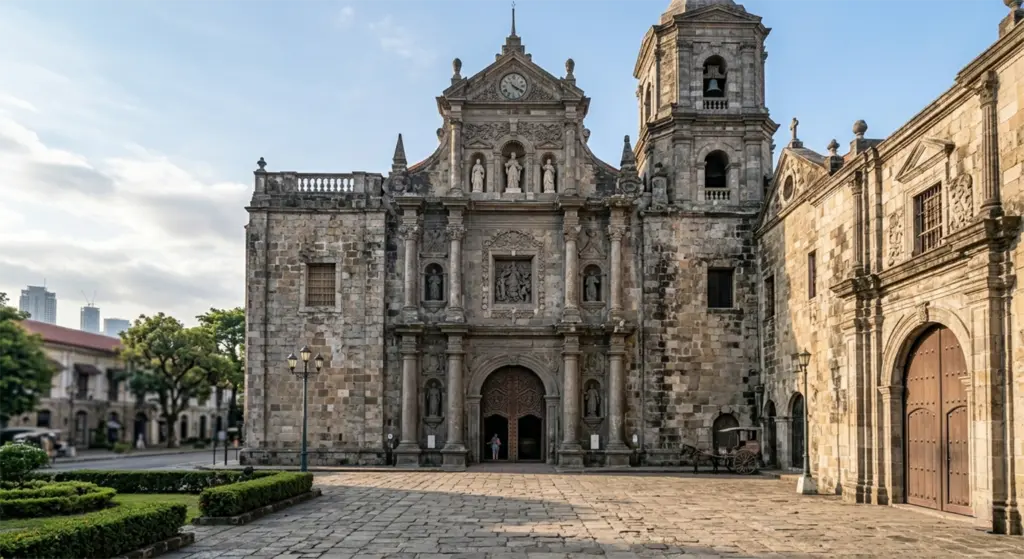 Facade of San Agustin Church oldest stone church Philippines Intramuros Manila UNESCO