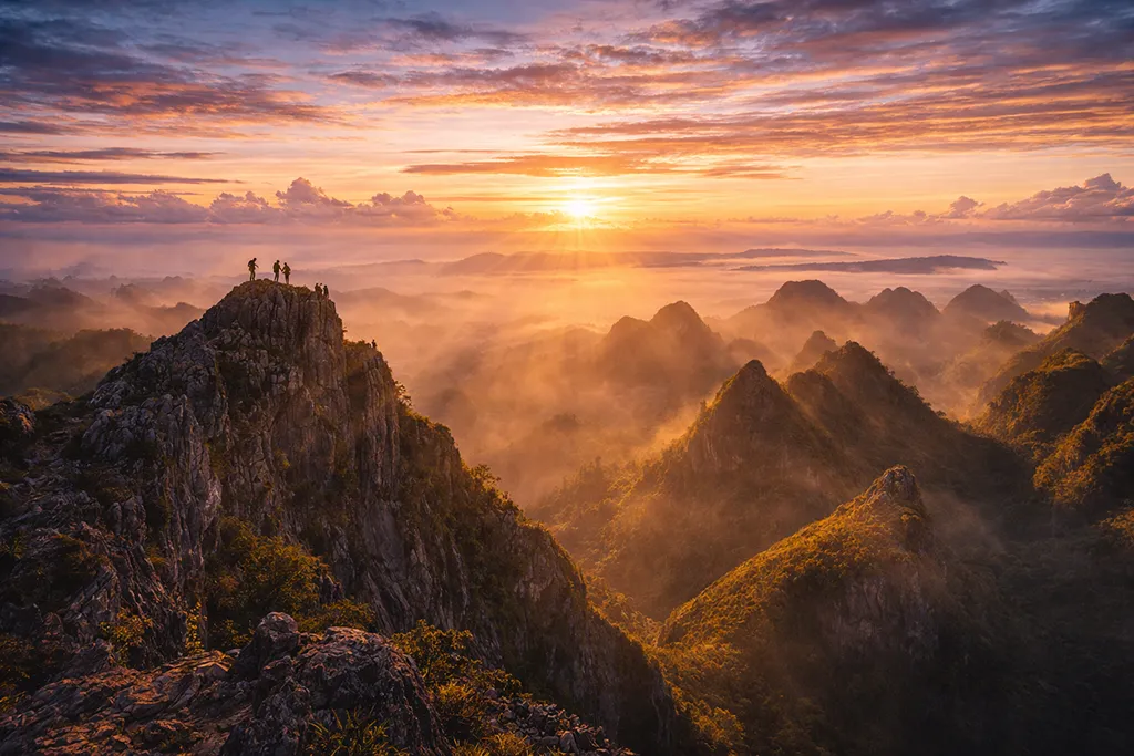 Osmena Peak sunrise silhouette jagged mountains Cebu Philippines landscape photography