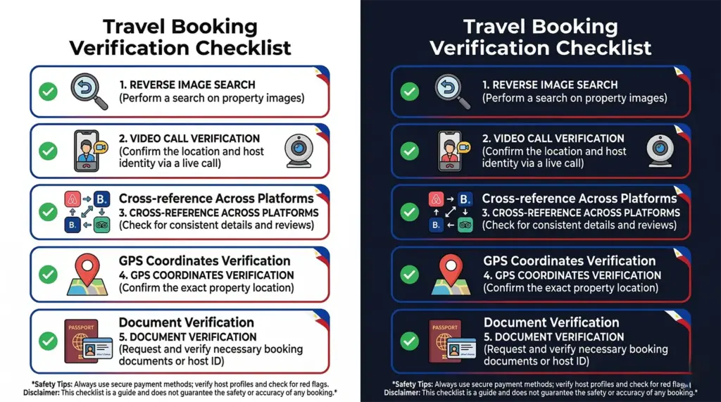 Travel booking verification checklist to avoid Philippines Facebook scams